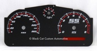Cobalt Black, White and Red Custom Gauge Face